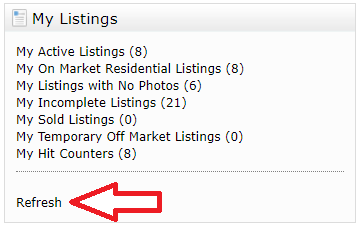 My Listings Refresh Button