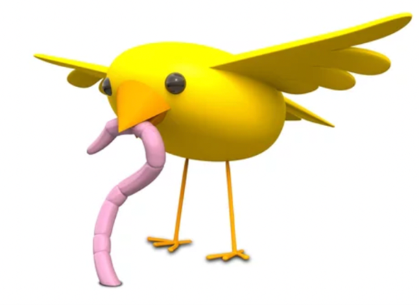 clipart of a bird eating worm